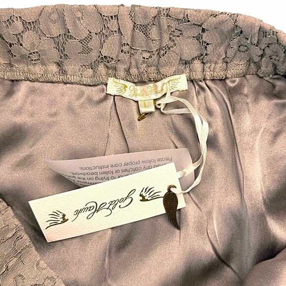 NWT Gold Hawk Flora Lace Midi Skirt Sz L Beige Side Slit Romantic Fairy 90s Y2K - Picture 5 of 10